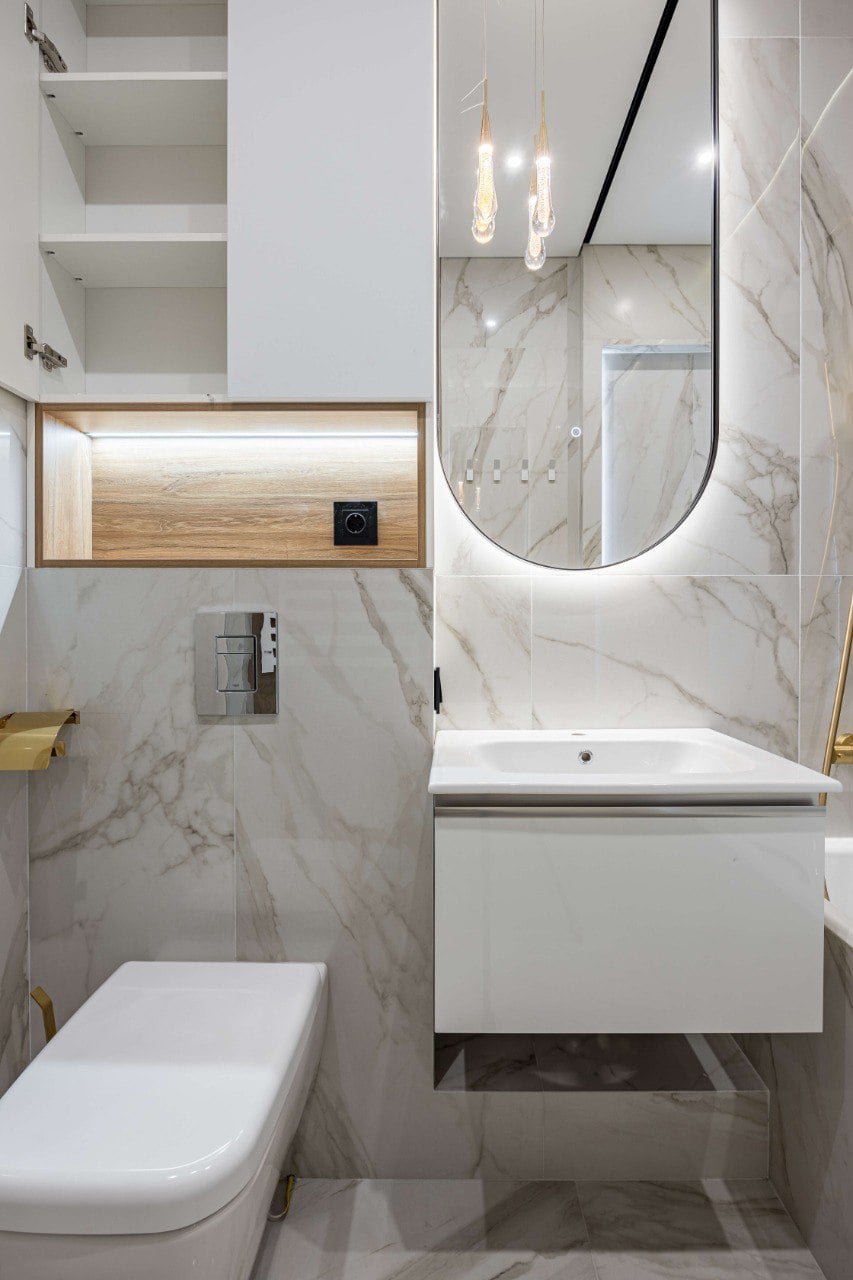 Ванная комната в ЖК «Павелецкая Сити» Марлон